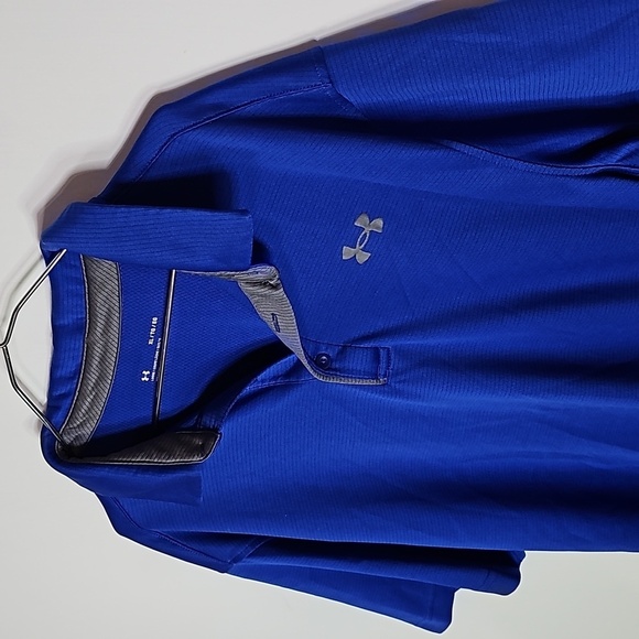 Under Armour blue XL loose fit short sleeve athletic polo - Picture 2 of 6